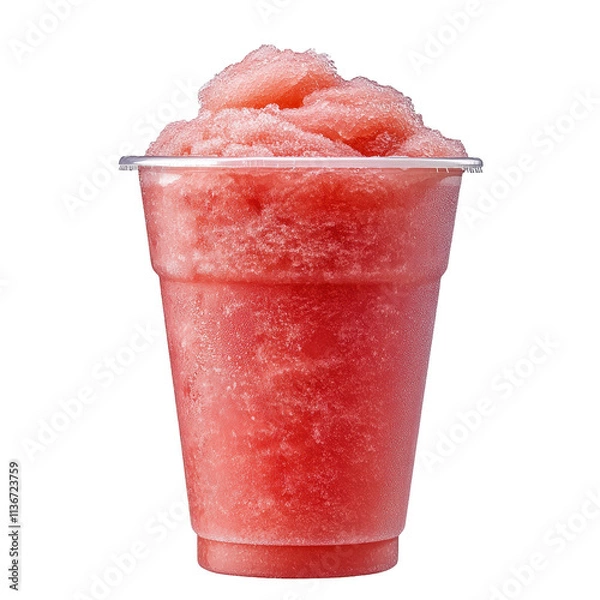 Obraz Refreshing slush drink in a clear cup. transparent background