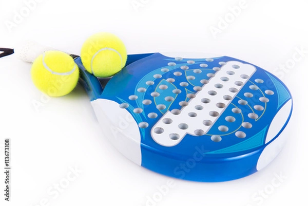 Obraz White and blue racket paddle