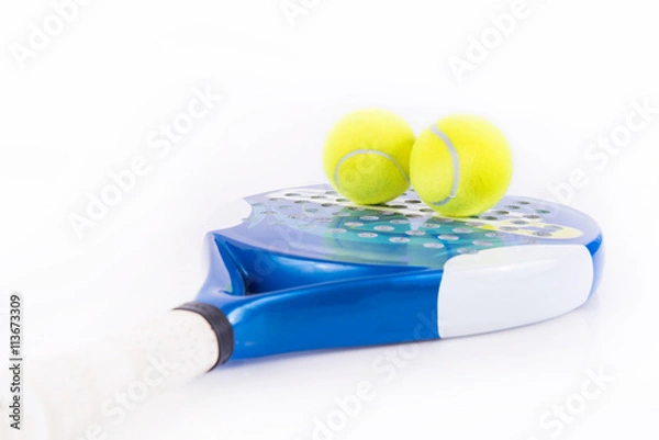 Obraz White and blue racket paddle