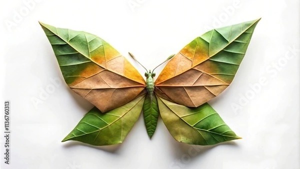 Fototapeta Abstract Origami Butterfly Leaf Imagery: Vibrant Foliage and Organic Patterns for Artistic Stock Photography