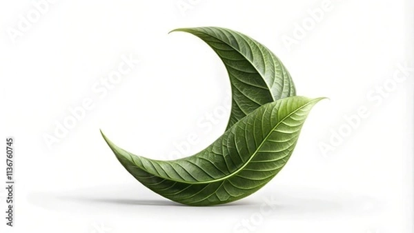 Fototapeta Abstract Moon Shape Leaf Imagery: Vibrant Foliage and Organic Patterns for Artistic Stock Photography