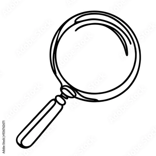 Fototapeta Minimalist magnifying glass line art illustration, vector design