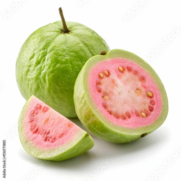 Obraz Guava is a tropical fruit with a sweet, tangy flavor, green or yellow skin