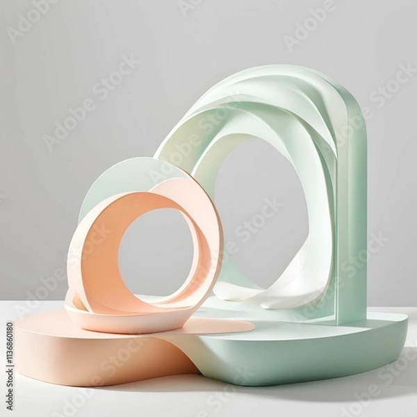 Obraz white background, podium, abstract - 22