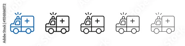Fototapeta Ambulance icon Outline vector logo for web ui