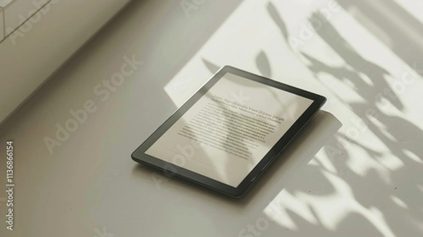 Obraz Peaceful Reading Nook: Kindle Oasis on a Sunny Day