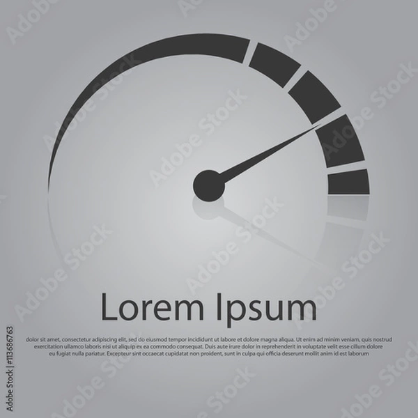 Obraz Vector speedometer icon with arrow