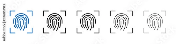 Fototapeta Biometric icon Outline vector logo for web ui