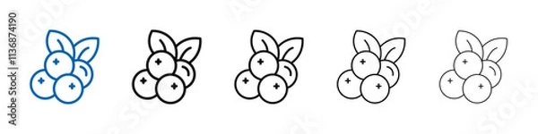 Fototapeta Cranberry icon Outline vector logo for web ui