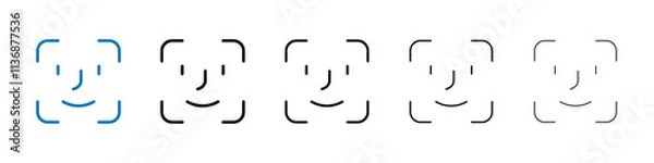 Obraz Face id icon Outline vector logo for web ui