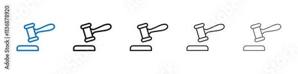 Obraz Gavel icon Outline vector logo for web ui