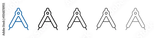 Fototapeta geometric compass icon Outline vector logo for web ui