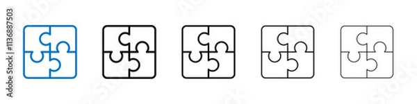 Fototapeta Puzzle icon Outline vector logo for web ui