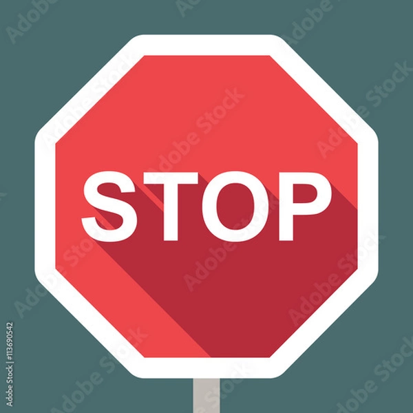 Obraz Stop sign. Vector flat icon