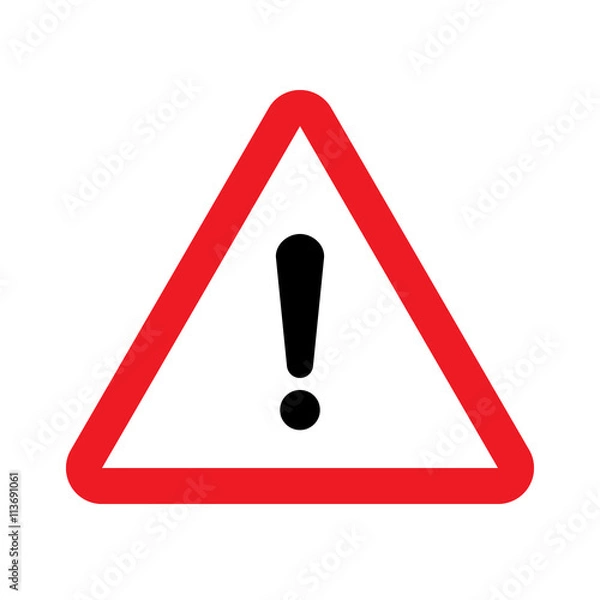 Obraz Warning sign. Vector flat illustration.