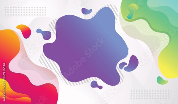 Fototapeta Dynamic style banner design with fluid color gradient elements