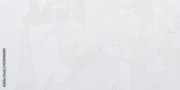 Fototapeta White concrete wall background texture with rough plaster surface, plaster, background