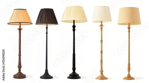 Fototapeta Elegant Floor Lamps in Various Colors and Styles