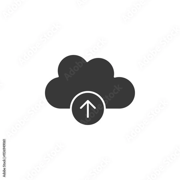 Fototapeta Upload to Cloud Icon Set Vector illustration in black