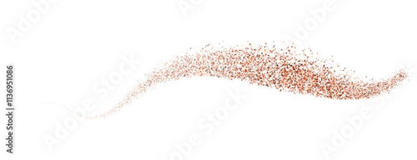 Fototapeta Vector image with a wave of gold shimmering confetti and stardust. The background is decorated with magical gold sparkles on a dark background, creating an effect of luxury and festive glow.