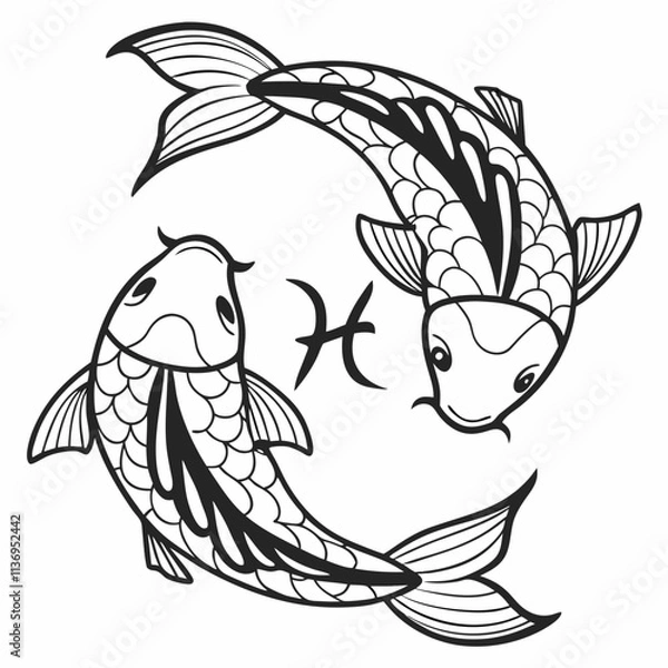 Obraz Pisces fish astrology symbol 