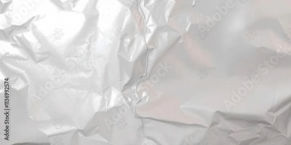 Fototapeta Shiny and textured silver foil background for design projects, sheet, pattern, background