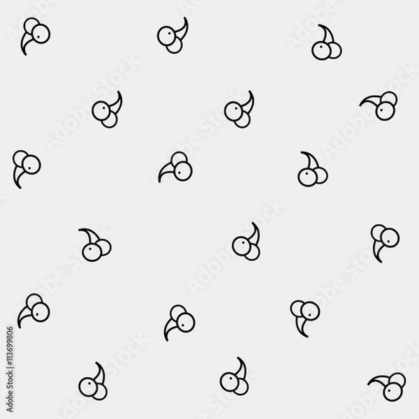 Fototapeta Geometric simple monochrome minimalistic vector pattern, cherry, berry