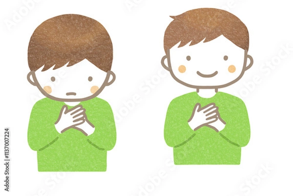 Obraz 胸に手をあてている子