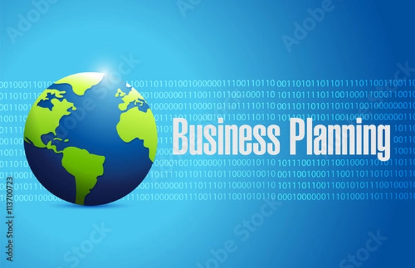 Obraz business planning binary globe sign concept