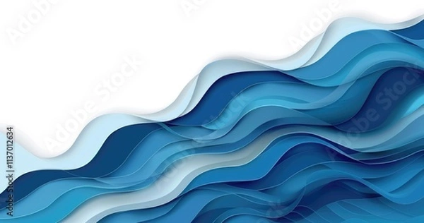 Obraz Abstract blue wave design with layered textures and gradients.