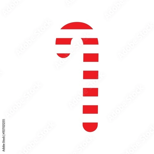 Fototapeta Candy Cane christmas clip art design on plain white transparent isolated background for card, shirt, hoodie, sweatshirt, apparel, card, tag, mug, icon, poster or badge