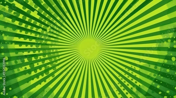 Fototapeta A vibrant green radial burst pattern with varying shades and textures.