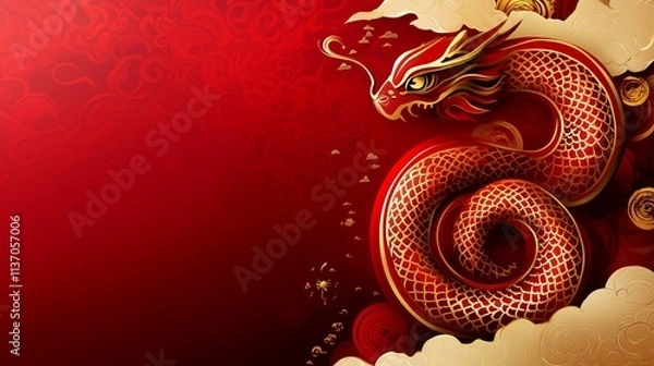 Fototapeta Chinese New Year 2025 Year of the Snake background