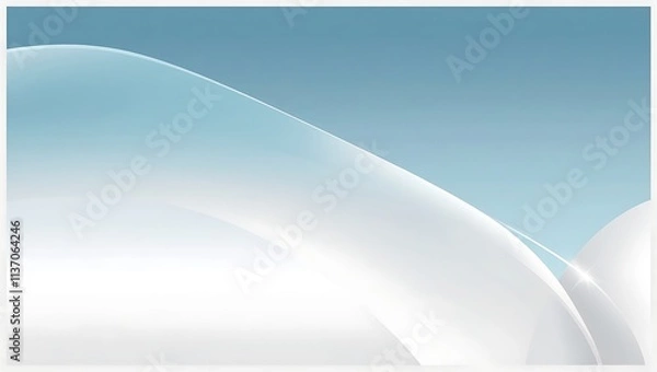 Fototapeta Abstract White and Blue Gradient Waves Design