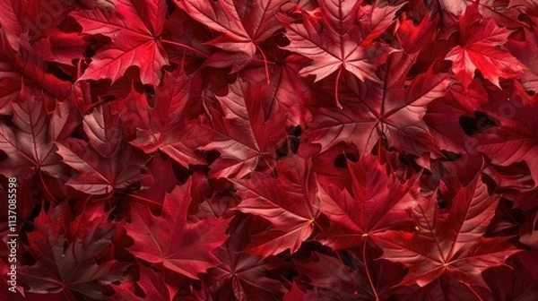 Fototapeta Autumnal Red Maple Leaves Texture