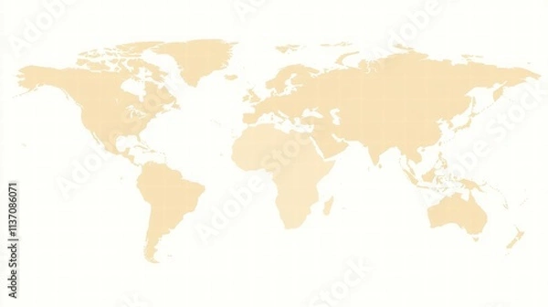 Obraz Beige World Map on White Background