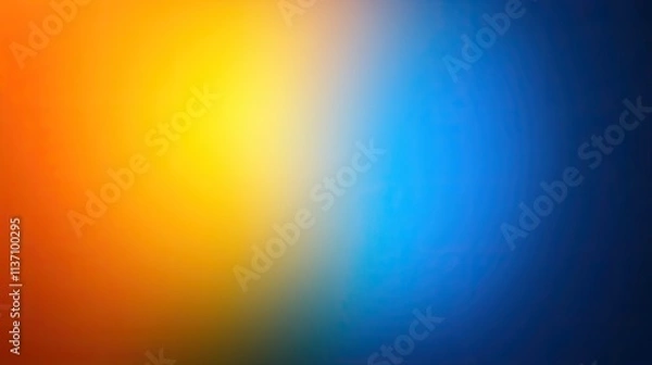 Obraz Abstract gradient background featuring a smooth transition from vibrant orange on the left side to calming blue on the right side, perfect for modern design applications and artistic projects.