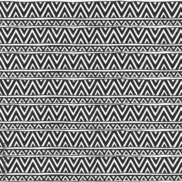 Obraz Seamless ornament from triangles geometric elements in zen ethni