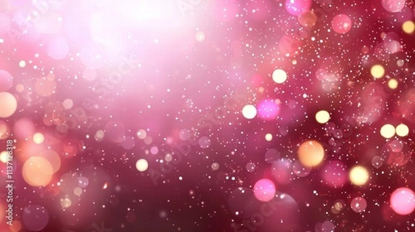 Fototapeta Soft pink bokeh background with sparkling lights