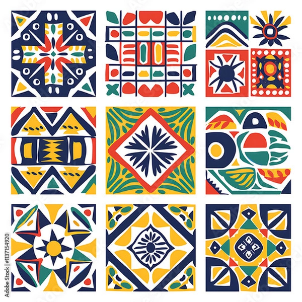 Fototapeta Vibrant Tile Patterns for Creative Projects