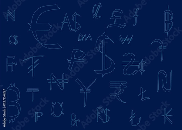 Fototapeta Set currency exchange sings. Vector illustration