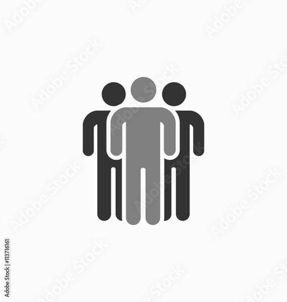 Fototapeta Unique man silhouette icon vector sign. Different, special perso