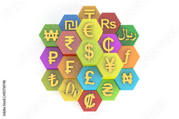 Fototapeta Currency concept, 3D rendering