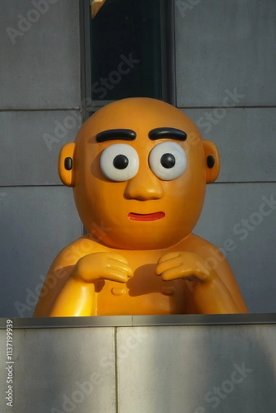 Obraz orange bald man statue 
