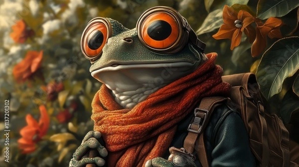 Obraz Frog Traveler: A whimsical journey