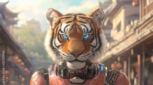Obraz Cybernetic Tiger in the City