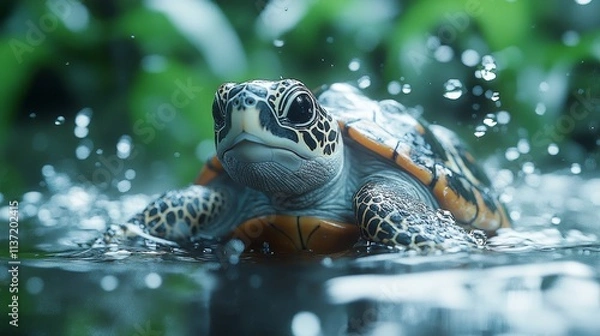Obraz Sea Turtle Splash