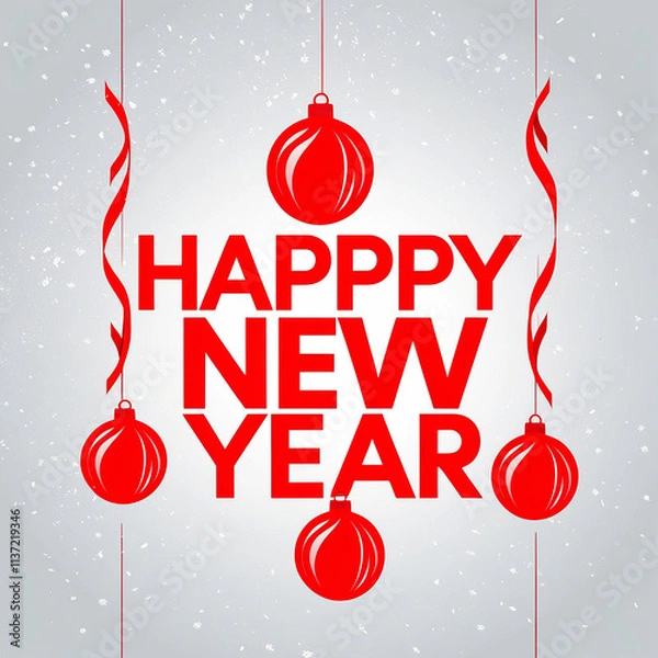 Obraz Vibrant and modern flat vector art featuring Happy New Year