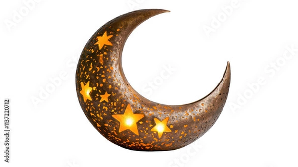 Fototapeta a crescent moon and star lantern transparant background png