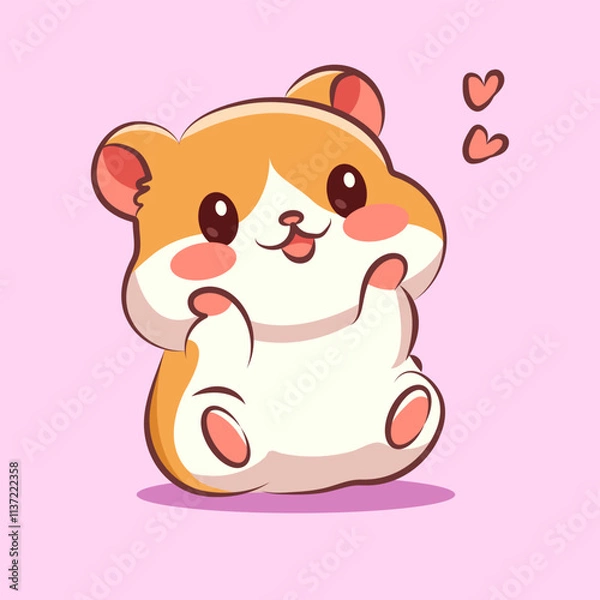 Obraz cute cartoon animals squirrel holding cheek vector design for elements, clipart and sticker